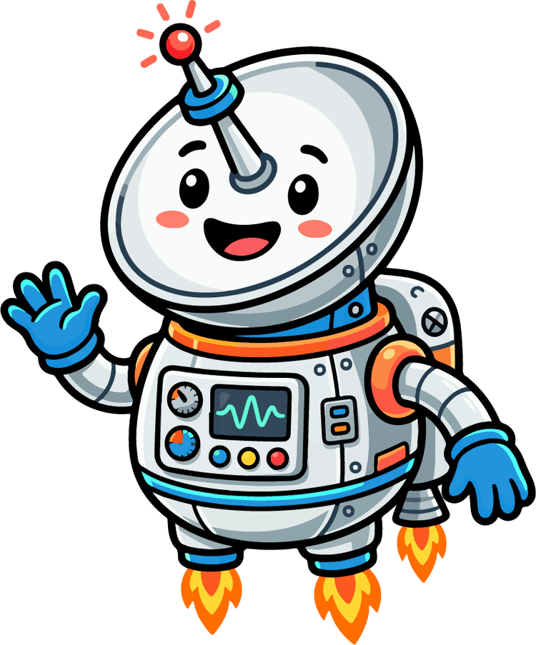 Sat-Boy Character Floating in Space